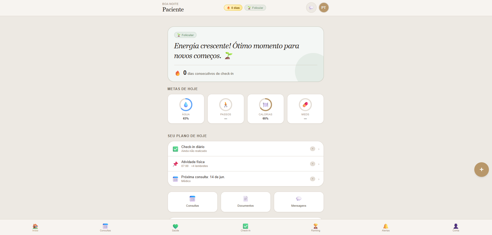 Portal da paciente — App da paciente